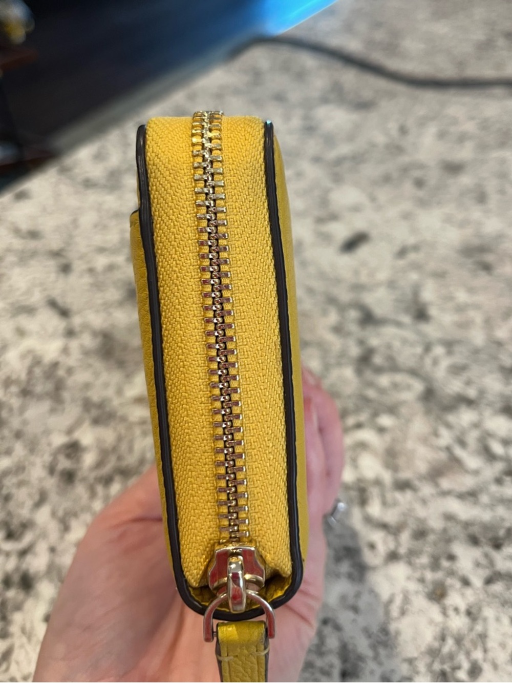 kate spade Yellow Pebbled Leather Zip Wallet - Picture 10 of 11